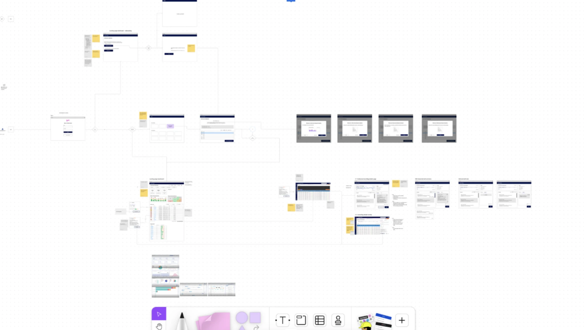 UI screens initial sketches