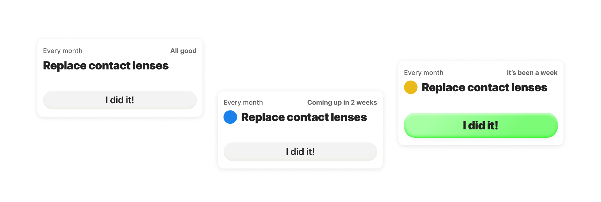 Fragments of user interface of creating a task called Deed.
